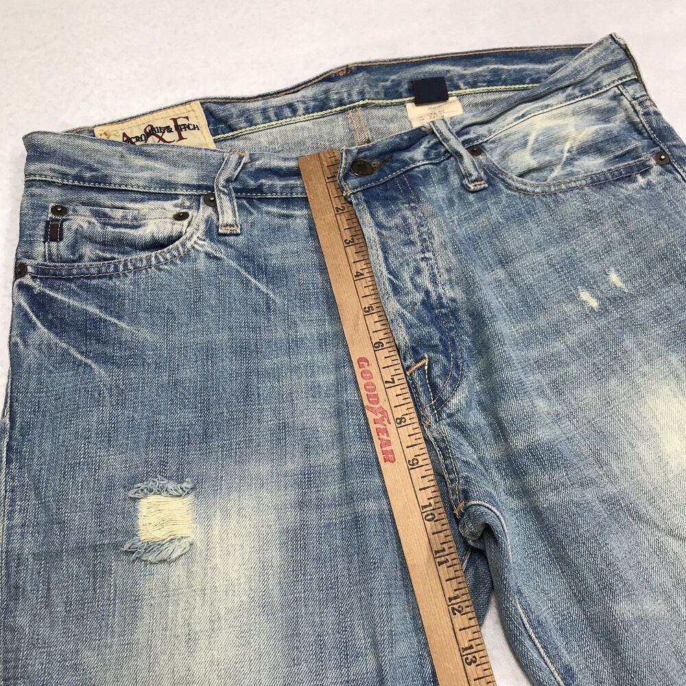 Y2K ABERCROMBIE & FITCH Remsen Jeans Men 32x34 Distressed Low Rise Slim Straight - Picture 9 of 16